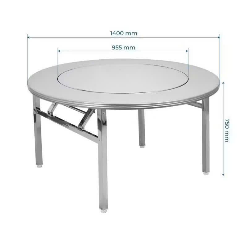 Bàn tròn inox 304 BTM21 có mâm xoay